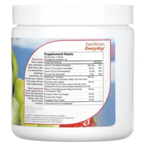 Thành phần vi chất của Zahler ImmuniKid Children's Immune System Support Grape 60 Chewable Tablets 848998082260