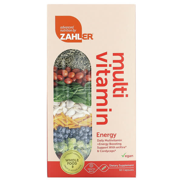 Zahler Mutivitamin Energy Daily Multi + Energy Boosting Support with enXtra & Cordyceps 60 viên 848998082307