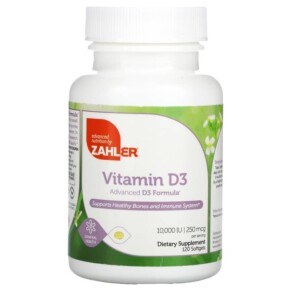 Thực phẩm bổ sung Zahler Vitamin D3 Advanced D3 Formula 250 mcg (10.000 IU) 120 Softgels 848998000448