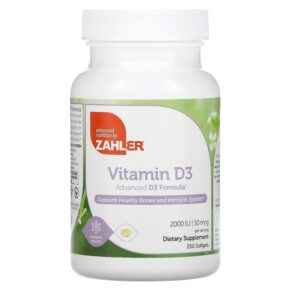Thực phẩm bổ sung Zahler Vitamin D3 Advanced D3 Formula 50 mcg (2.000 IU) 250 Softgels 848998000417