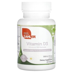 Thực phẩm bổ sung Zahler Vitamin D3 Advanced D3 Formula 75 mcg (3.000 IU) 120 Softgels 848998000387