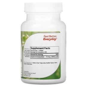 Zahler Vitamin D3 Công Thức Tiên Tiến D3 75 mcg (3.000 IU) 250 viên mềm từ hãng Zahler 3 Thành phần vi chất của Zahler Vitamin D3 Advanced D3 Formula 75 mcg (3.000 IU) 250 Softgels 848998000400