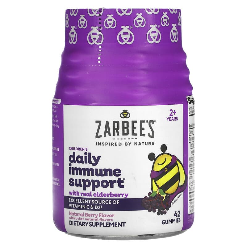 Kẹo dẻo Zarbee's hỗ trợ miễn dịch hàng ngày cho trẻ từ 2 tuổi vị berry tự nhiên 42 viên 10 zarbee s children s daily immune support ages 2 natural berry 42 gummies 68900 898115002749