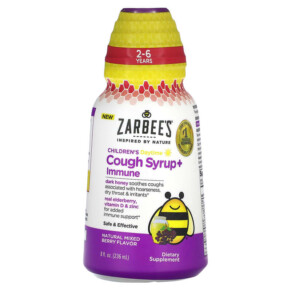 Thực phẩm bổ sung Zarbee's Children's Daytime Cough Syrup + Immune 2-6 Years Natural Mixed Berry 8 fl oz (236 ml) 300450664167