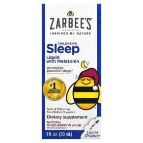 Thực phẩm bổ sung Zarbee's Childrens Sleep Liquid with Melatonin For Children 3 Years + Natural Mixed Berry 1 fl oz (30 ml) 858438005711