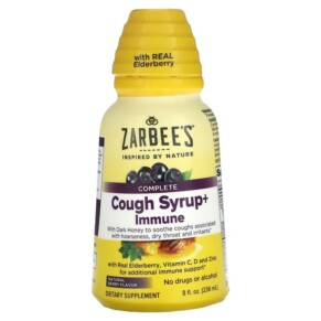 Thực phẩm bổ sung Zarbee's Complete Cough Syrup + Immune Natural Berry 8 fl oz (236 ml) 857647007837
