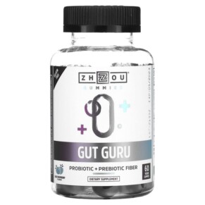 Thực phẩm bổ sung Zhou Nutrition Gut Guru Blue Raspberry 60 Vegan Gummies 669191811811
