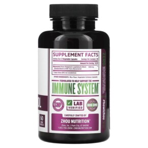 Thành phần vi chất của Zhou Nutrition Resveratrol 60 Veggie Capsules 859805006294