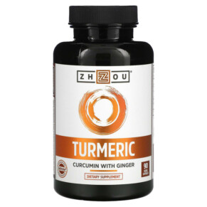 Thực phẩm bổ sung Zhou Nutrition Turmeric Curcumin with Ginger 90 Veggie Capsules 859805006362